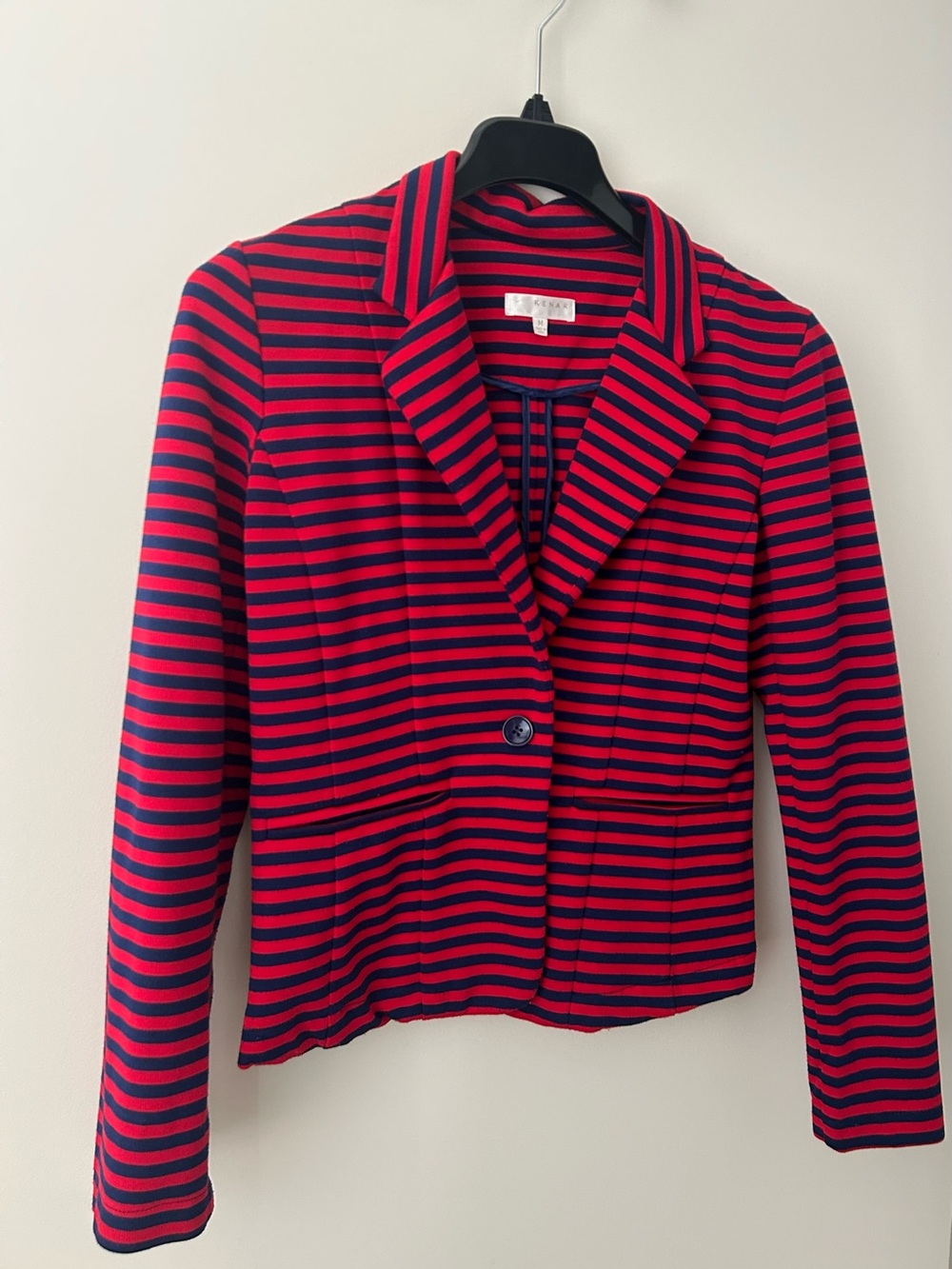 Kenar Red & Navy Striped Blazer